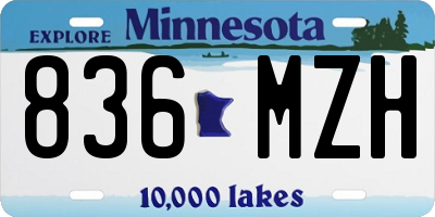 MN license plate 836MZH