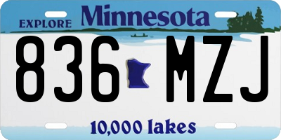 MN license plate 836MZJ