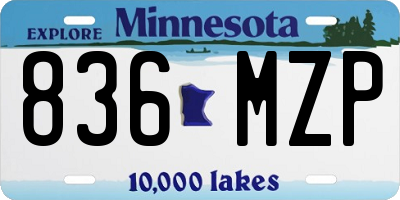 MN license plate 836MZP