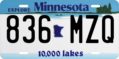 MN license plate 836MZQ