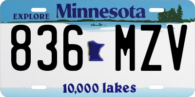 MN license plate 836MZV