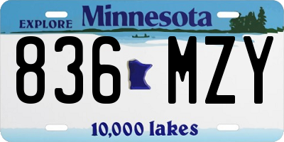 MN license plate 836MZY