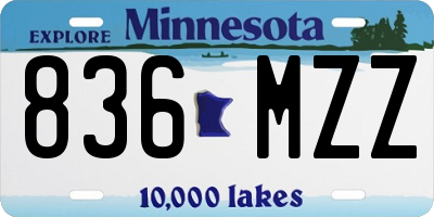MN license plate 836MZZ