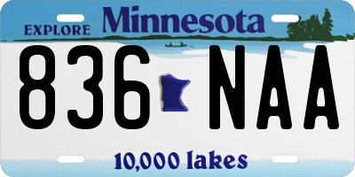 MN license plate 836NAA