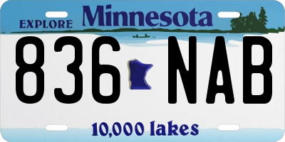 MN license plate 836NAB