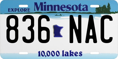 MN license plate 836NAC