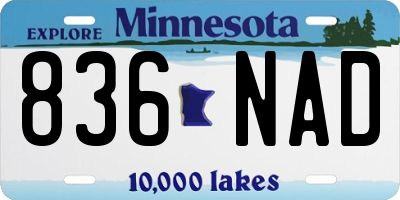 MN license plate 836NAD