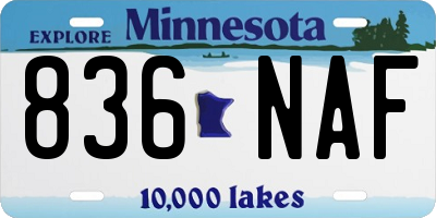 MN license plate 836NAF