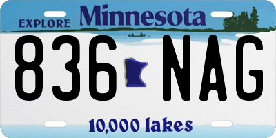 MN license plate 836NAG