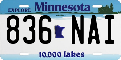 MN license plate 836NAI