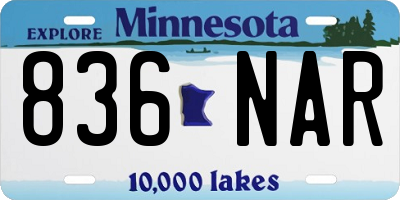 MN license plate 836NAR
