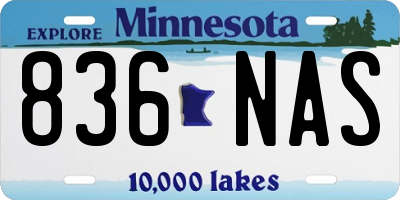MN license plate 836NAS