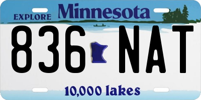 MN license plate 836NAT