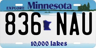 MN license plate 836NAU