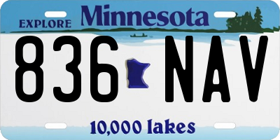 MN license plate 836NAV