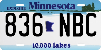 MN license plate 836NBC