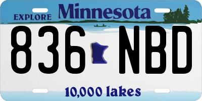MN license plate 836NBD
