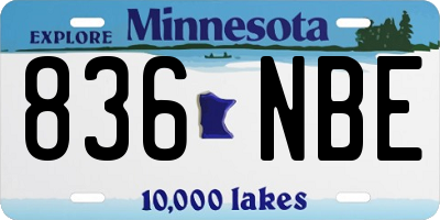 MN license plate 836NBE