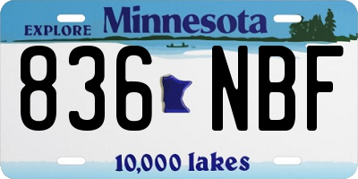 MN license plate 836NBF