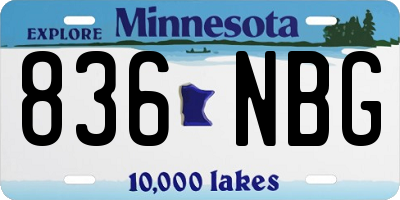 MN license plate 836NBG