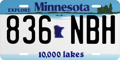 MN license plate 836NBH