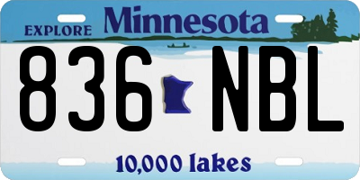 MN license plate 836NBL