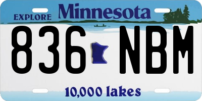 MN license plate 836NBM