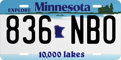 MN license plate 836NBO