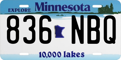 MN license plate 836NBQ