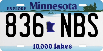 MN license plate 836NBS