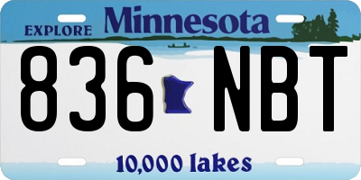 MN license plate 836NBT