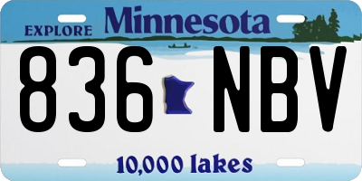 MN license plate 836NBV
