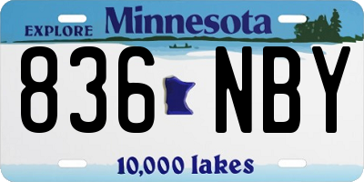 MN license plate 836NBY