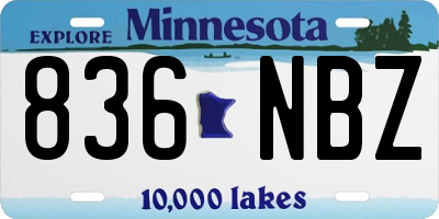 MN license plate 836NBZ