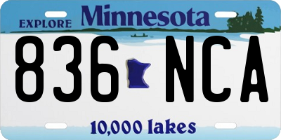 MN license plate 836NCA