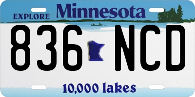 MN license plate 836NCD