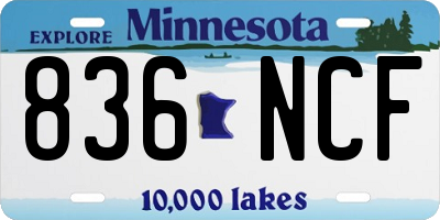 MN license plate 836NCF