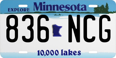 MN license plate 836NCG