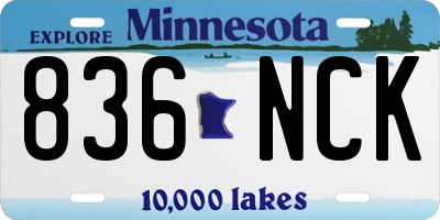 MN license plate 836NCK