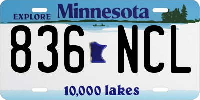 MN license plate 836NCL