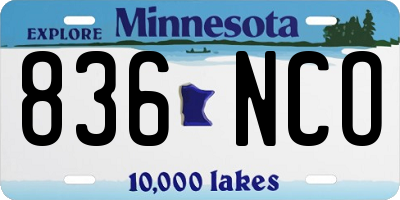 MN license plate 836NCO