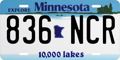 MN license plate 836NCR