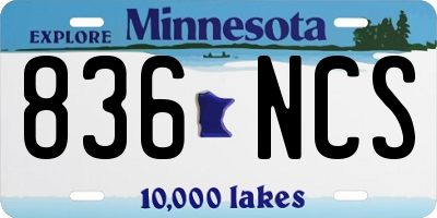 MN license plate 836NCS