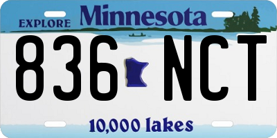 MN license plate 836NCT