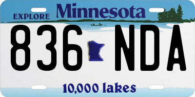MN license plate 836NDA