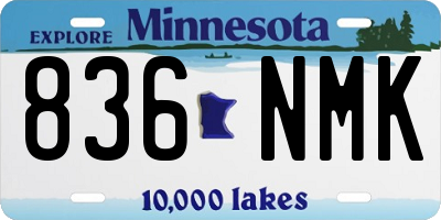 MN license plate 836NMK