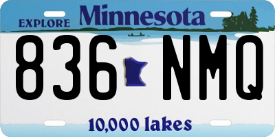 MN license plate 836NMQ
