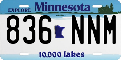 MN license plate 836NNM