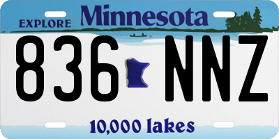 MN license plate 836NNZ