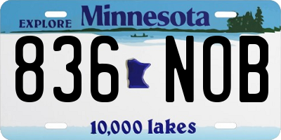 MN license plate 836NOB